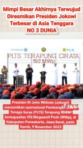 PLTS terapung ini merupakan yang terbesar di kawasan Asia Tenggara