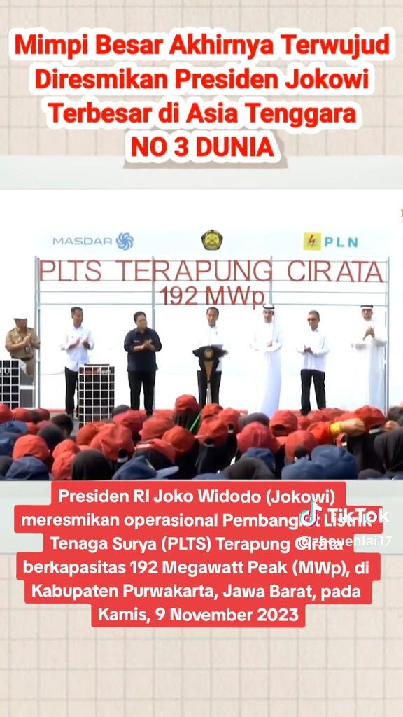 PLTS terapung ini merupakan yang terbesar di kawasan Asia Tenggara