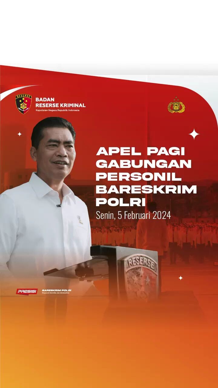 Apel Pagi Gabungan Personil Bareskrim Polri