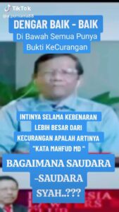 Mahfud MD : KPU Itu Gak Ada Benernya Di Mata Yang Kalah, Hadapi Saja