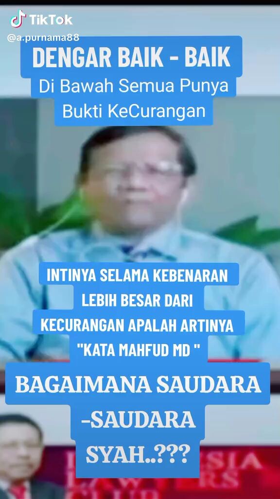 Mahfud MD : KPU Itu Gak Ada Benernya Di Mata Yang Kalah, Hadapi Saja