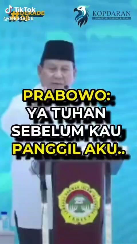 Prabowo : Ya Tuhan Sebelum Kau Panggil Aku, Berilah Kesempatan Kepada Aku, Untuk Memberi Makan Seluruh Anak Indonesia