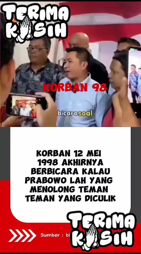 Korban 12 Mei 1998 Akhirnya Baerbicara Kalau Prabowo Lah Yang Menolong Teman-Teman Yang Di Culik