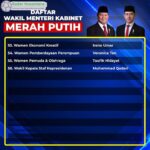 Ini Dia Daftar Susunan Menteri Bernama Kabinet Merah-Putih Prabowo Gibran