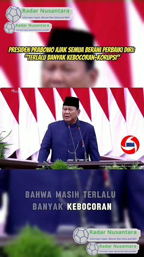 Presiden Prabowo Ajak Semua Berani Perbaiki Diri, "Terlalu Banyak Kebocoran-Korupsi"