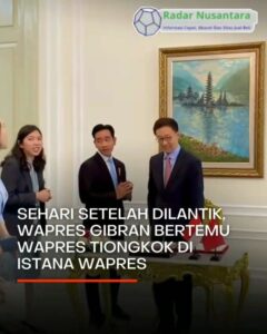 Wakil Presiden Indonesia Gibran Rakabuming Raka Menggelar Pertemuan dengan Wakil Presiden Republik Rakyat Tiongkok