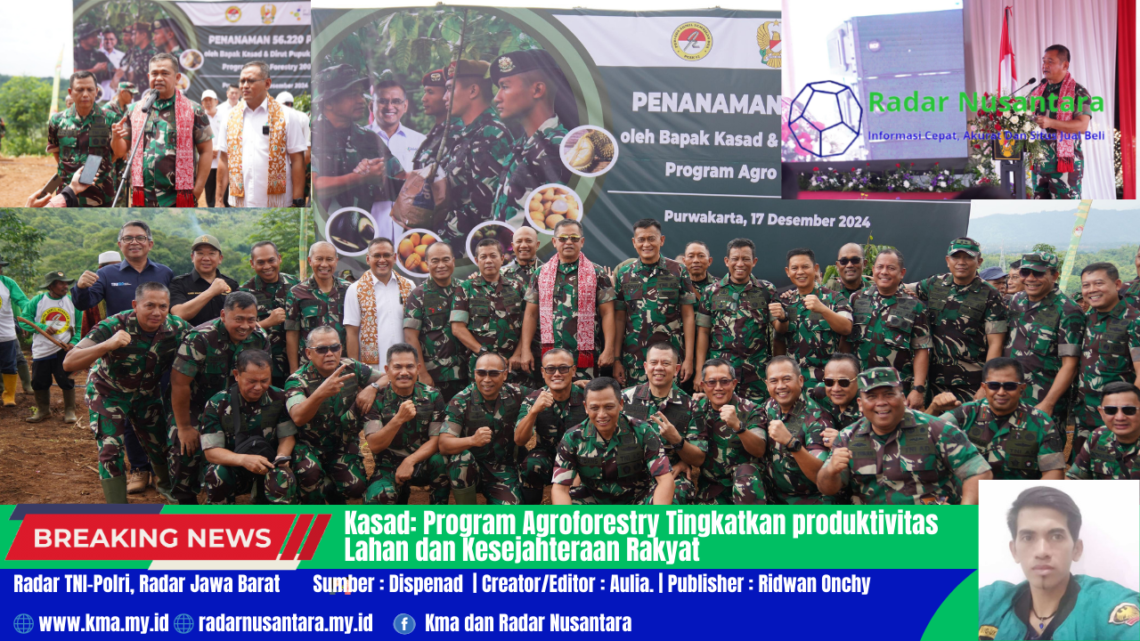 Kasad: Program Agroforestry Tingkatkan produktivitas Lahan dan Kesejahteraan Rakyat