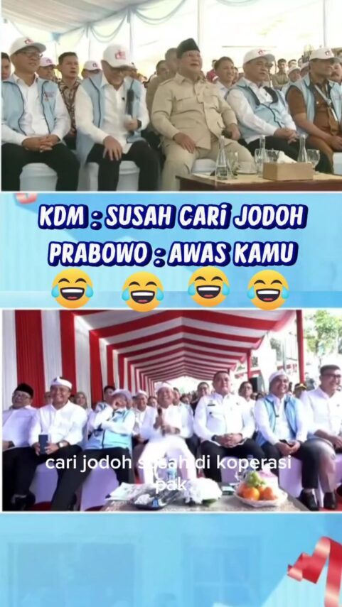KDM: Susah Cari Jodoh, Prabowo: Awas Kamu