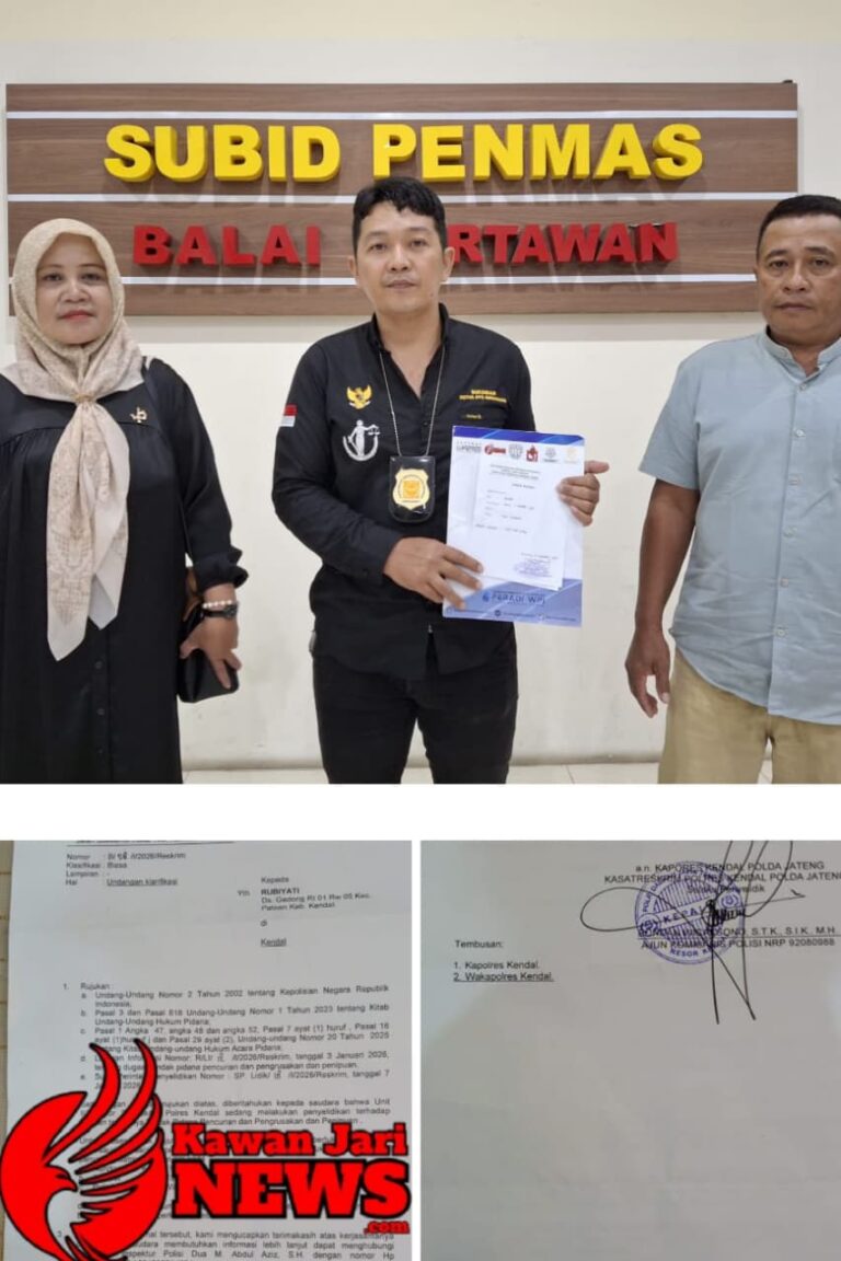Kasus Dugaan Penebangan Pohon Milik Rubiyati Dari Polda Jateng Dilimpahkan Ke Polres Kendal Feradi WPI Advokat dan Paralegal DPC Kota Semarang Siap Mendampingi
