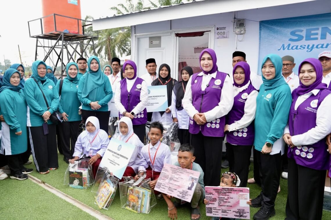 Ketum Posyandu Tri Tito Karnavian Dorong Pemulihan Warga Huntara Aceh Utara Lewat Bantuan Sosial dan Senam Sehat