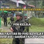 Satgas Yonif 645 GTY Pos Kelila Laksanakan Kegiatan Teritorial Anjangsana Ketempat Tokoh Adat dan Lurah