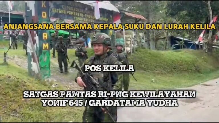 Satgas Yonif 645 GTY Pos Kelila Laksanakan Kegiatan Teritorial Anjangsana Ketempat Tokoh Adat dan Lurah